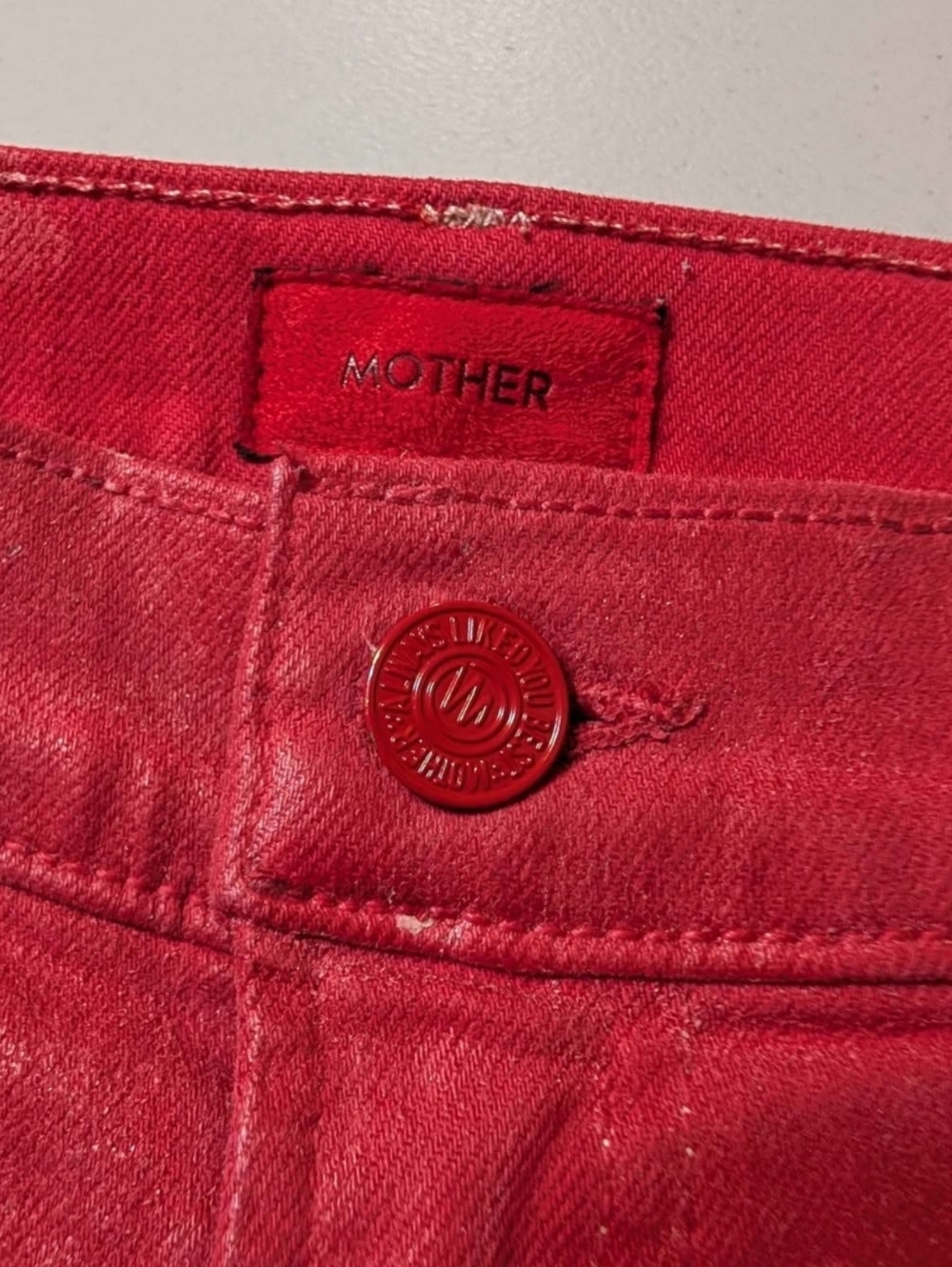 Mother jeans, size 27, red!!